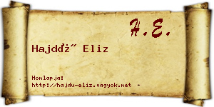 Hajdú Eliz névjegykártya